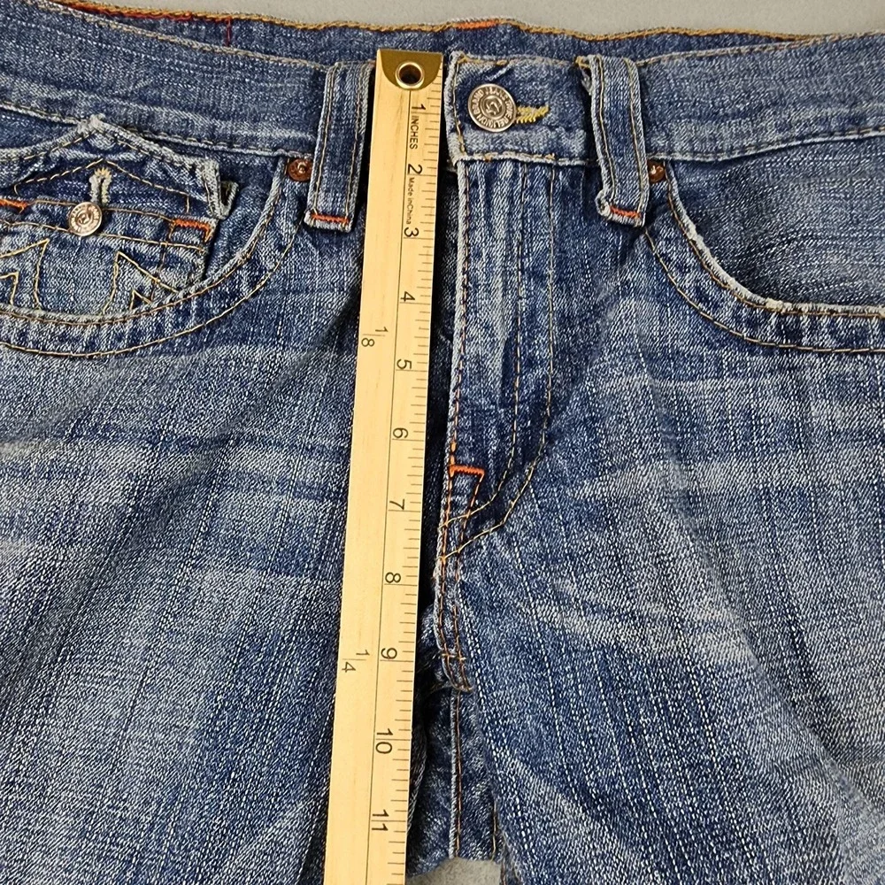 True Religion Joey Jeans Mens 34x29 Medium Wash Blue Bootcut USA Denim READ